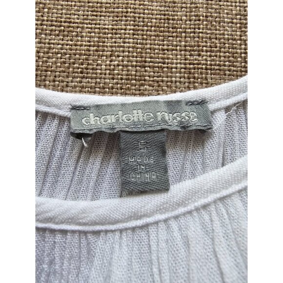 CHARLOTTE RUSSE White Cold Shoulder Strap Blouse S top - Picture 15 of 16